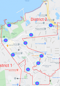 Test comms spots in District 2