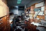 Loma Prieta, California, earthquake. Books and an air-conditioning duct were dislodged during the earthquake. USGS