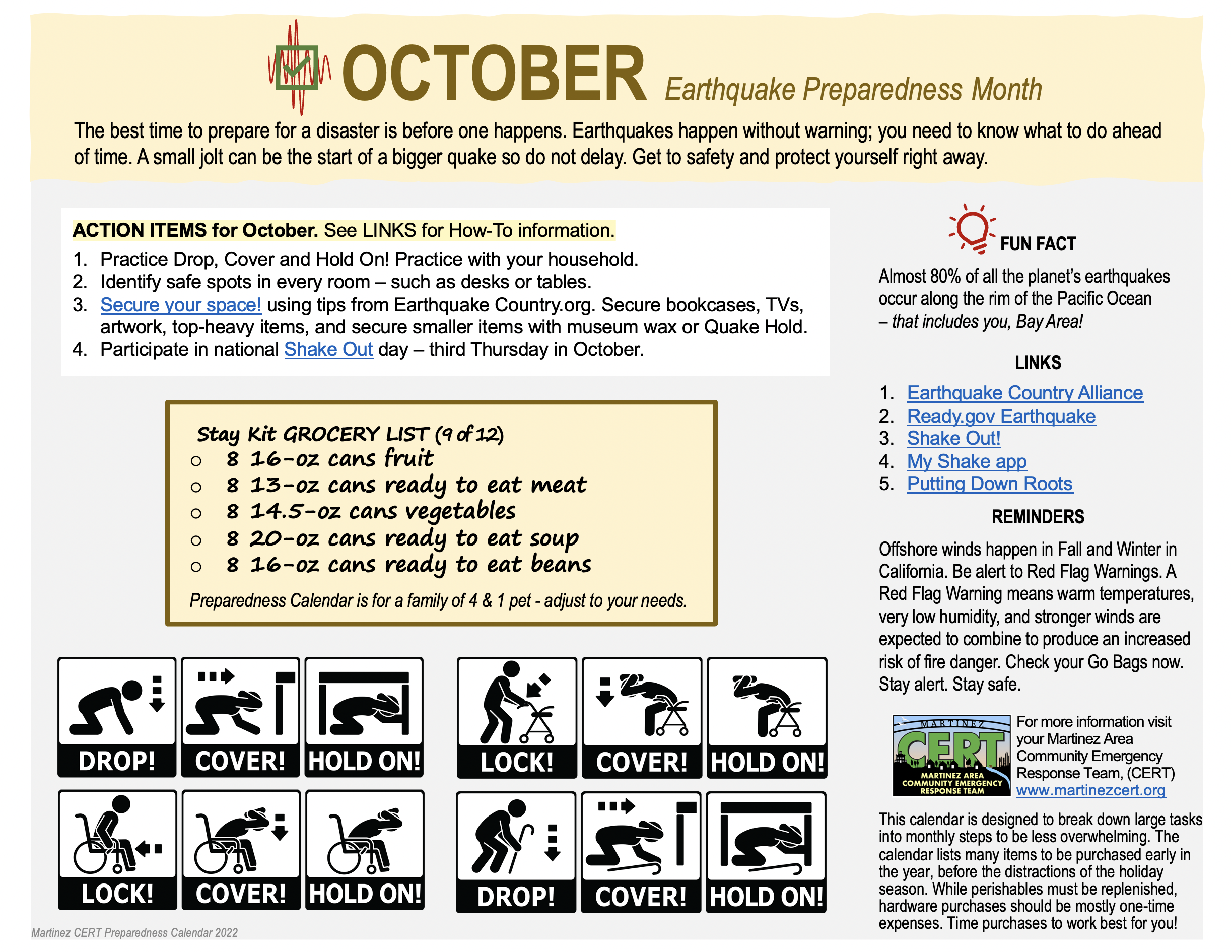 October is Earthquake Preparedness Month