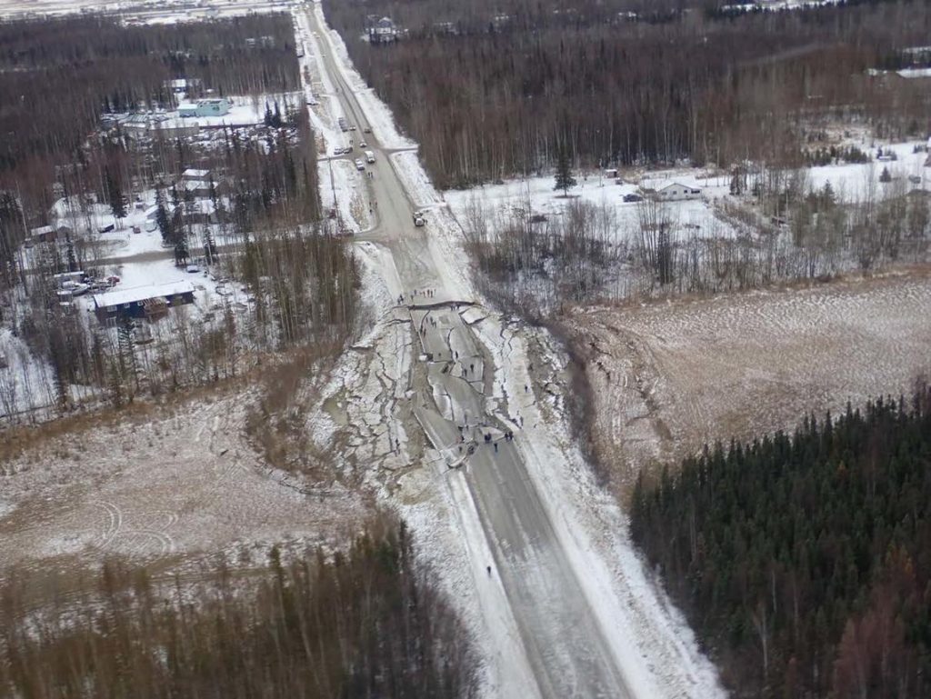 road affected by earthquake