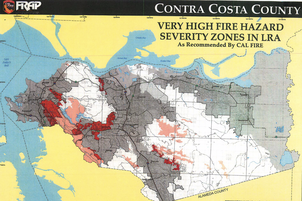 Martinez hills are marked in red as very high