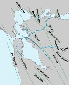 geological faults affecting BART lines